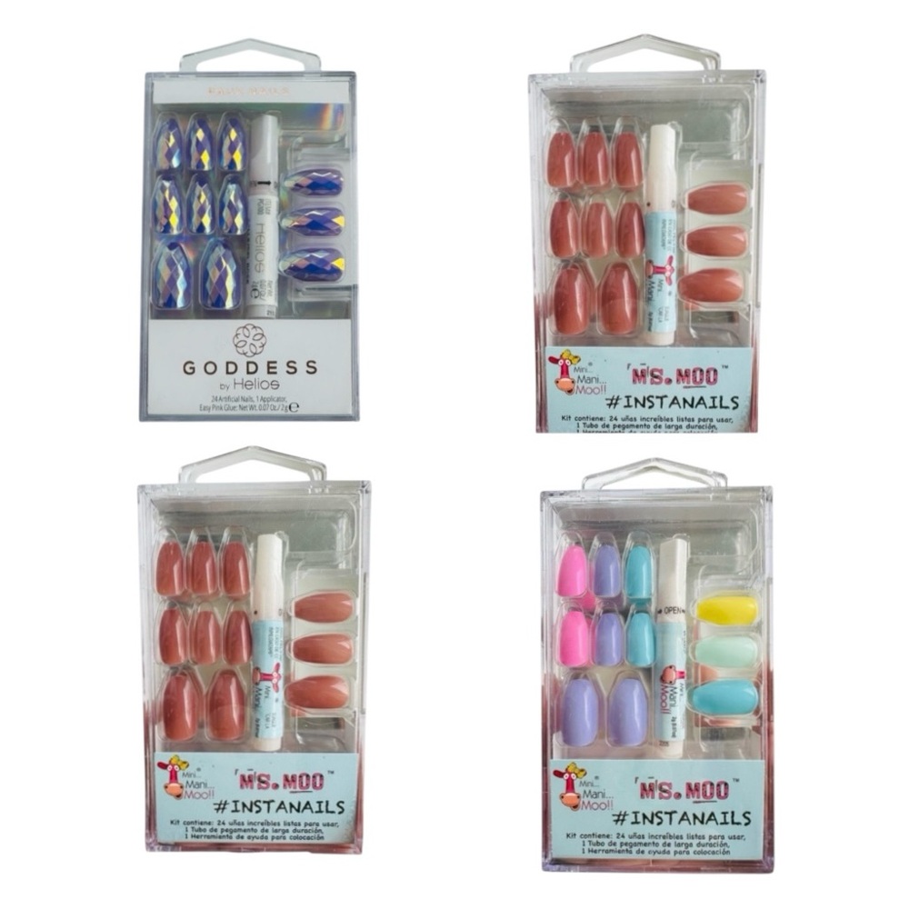 Goddess and Ms. Moo Artificial Nail Sets (4 kits)